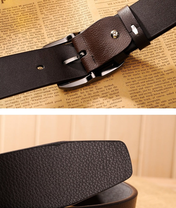 DiSandro Clothing: Genuine Leather Belt for Men, Alloy Buckle, 3.7cm Width