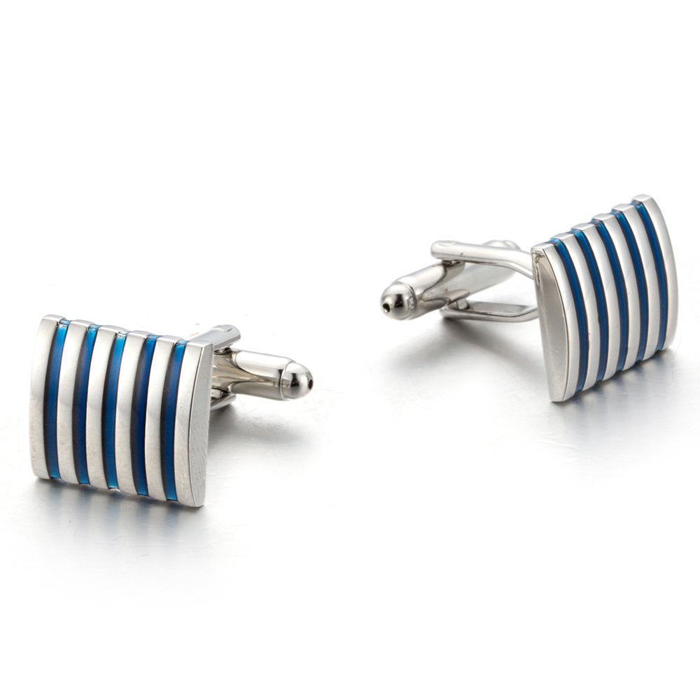 DiSandro Clothing: Blue Striped Cufflinks