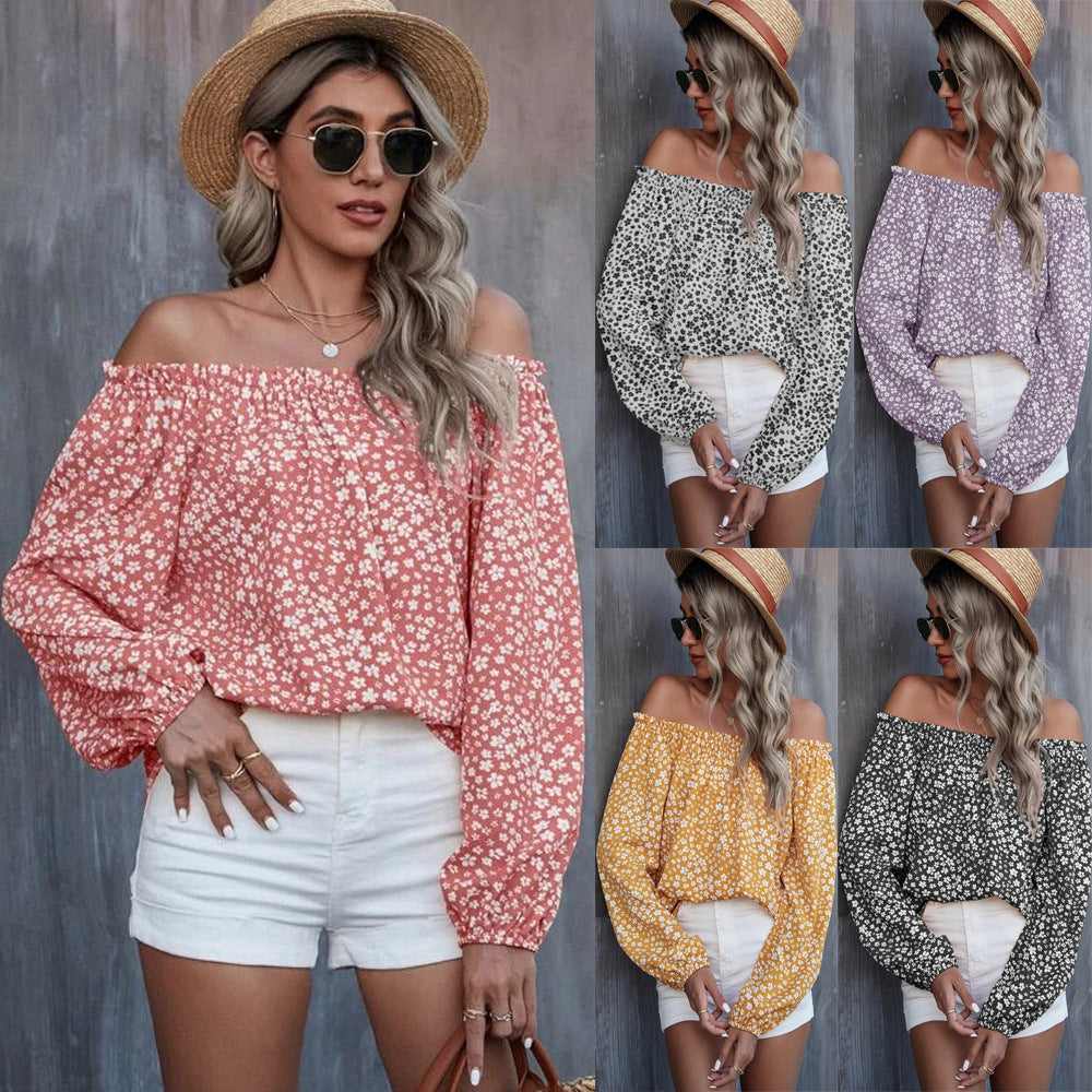 DiSandro Clothing: Women's Off-Shoulder Floral Long Sleeve Top