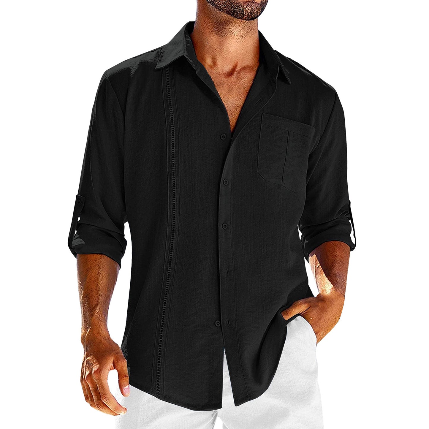 DiSandro Clothing: Men’s Loose Fit Long Sleeve Polo Shirt