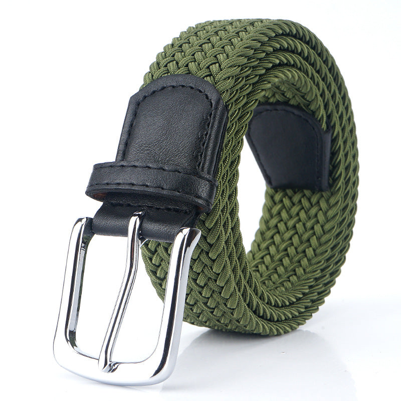Unisex Braided Woven Nylon Stretch Belt — Universal Fit