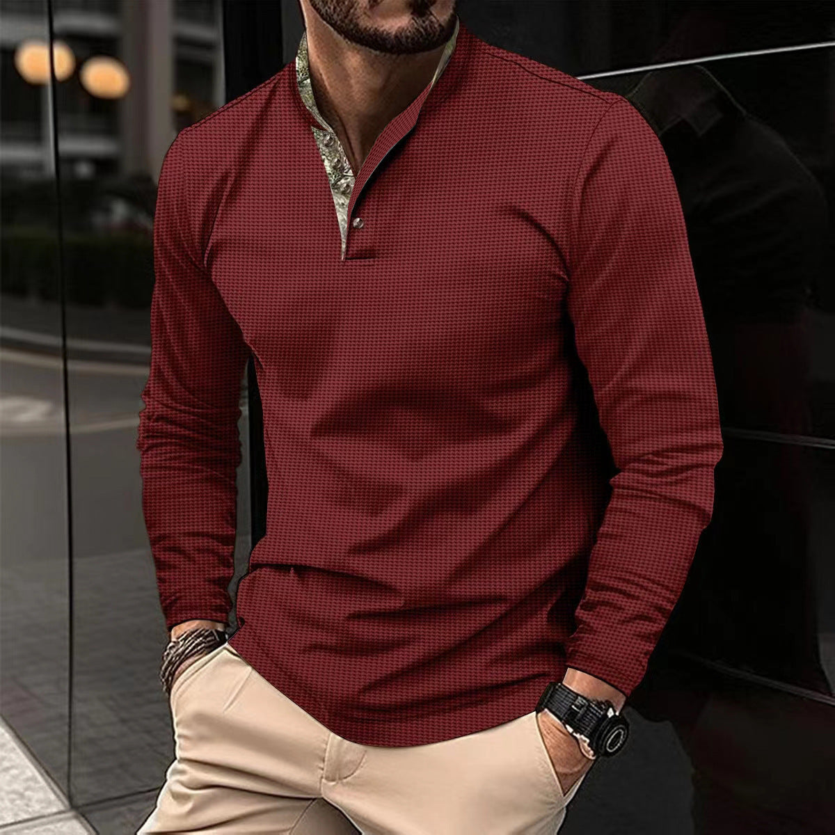 DiSandro Clothing: Men’s Double-Layer Lapel Polo Shirt