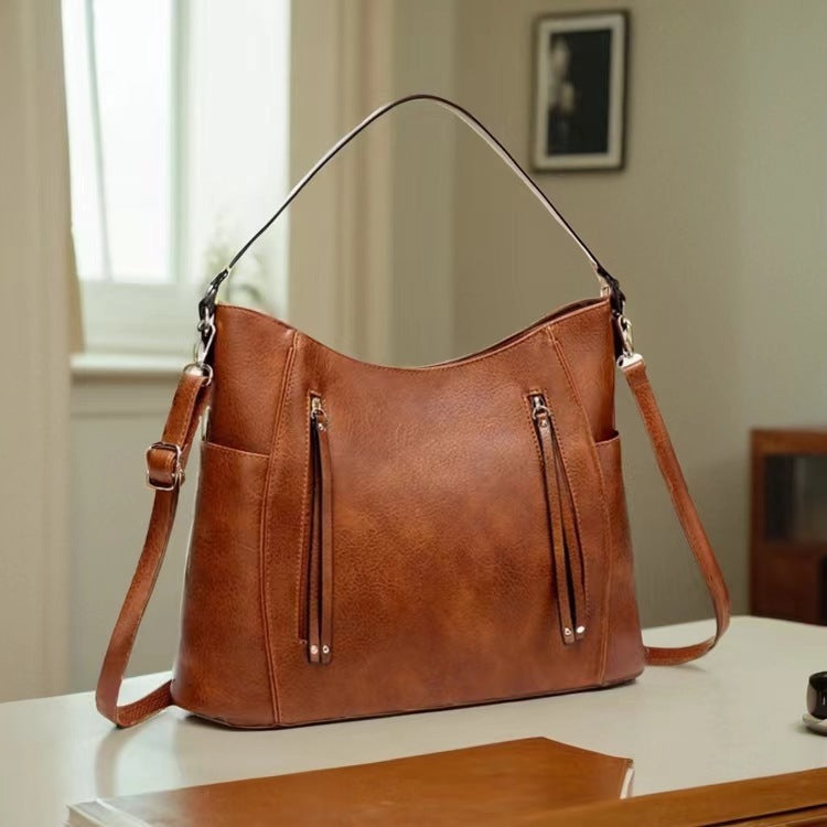 DiSandro Clothing: Women's Vegan Leather Messenger Tote Bag
