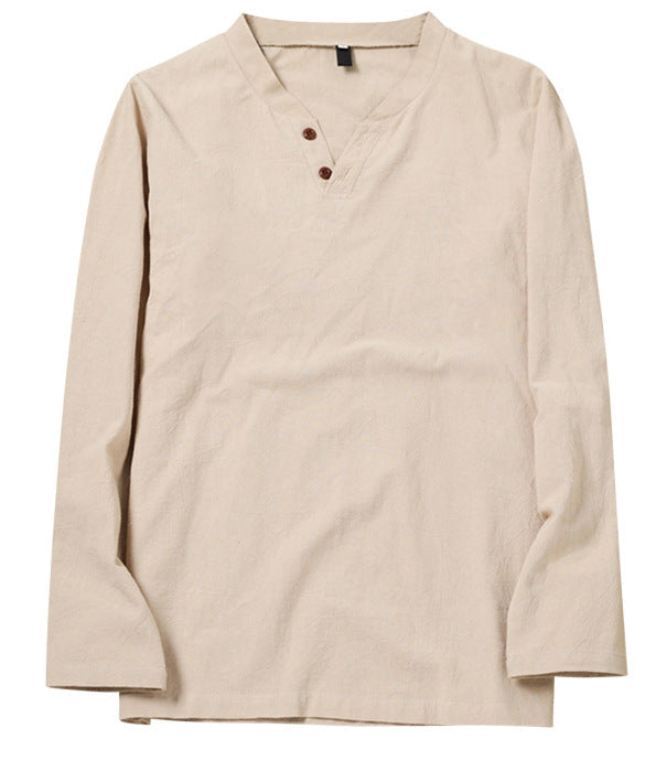 DiSandro Clothing: Men’s Cotton-Linen Long Sleeve Casual Shirt