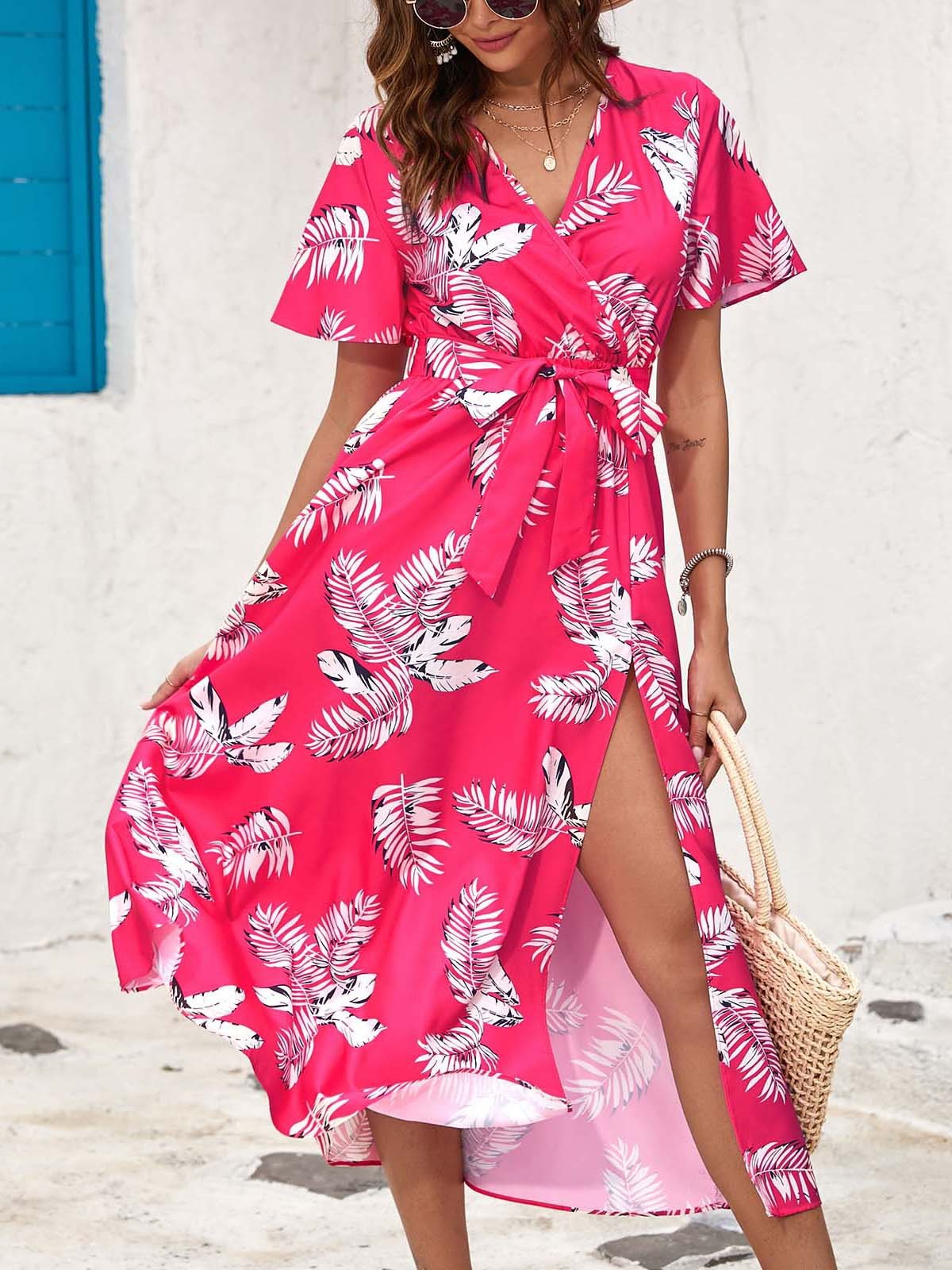DiSandro Clothing: Summer Floral Print Slit Midi Dress