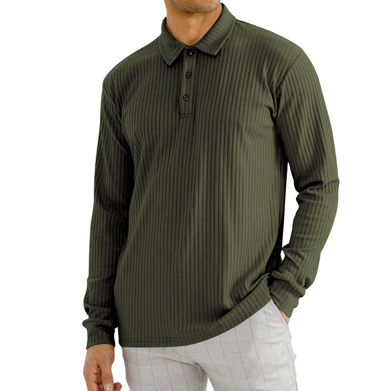 DiSandro Clothing: Men's Striped Textured Long Sleeve Polo