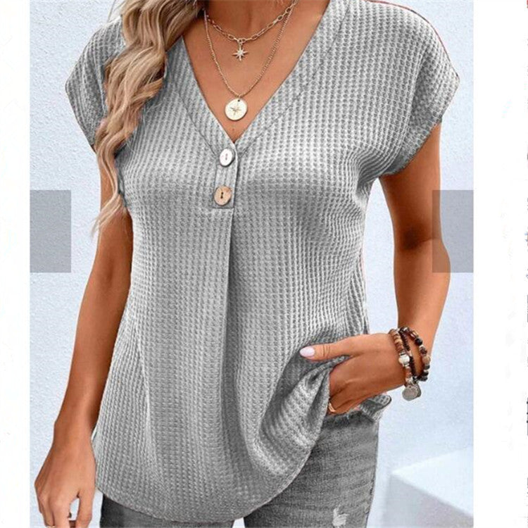 DiSandro Clothing: Women’s Street Style Short Sleeve Buttoned Top