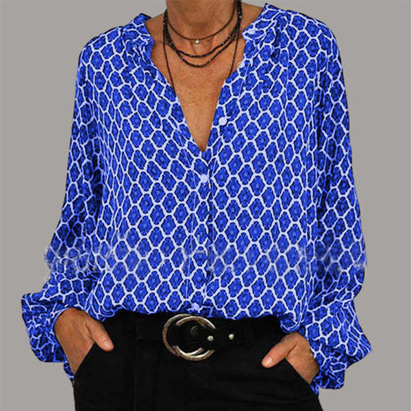 DiSandro Clothing: Women’s Lozenge Print Long Sleeve Top