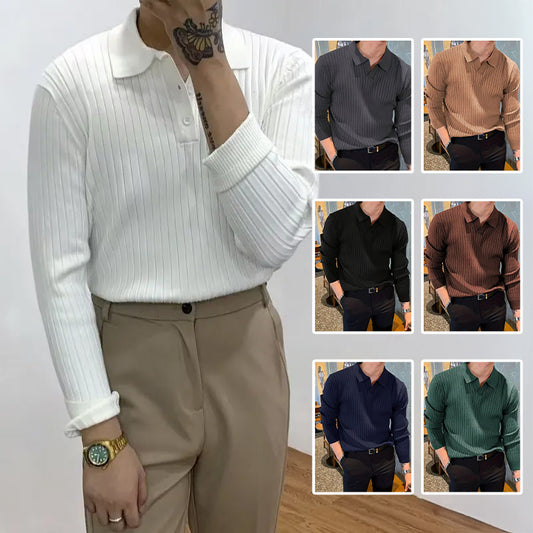 DiSandro Clothing: Men's Slim Fit Textured Knit Polo Shirt