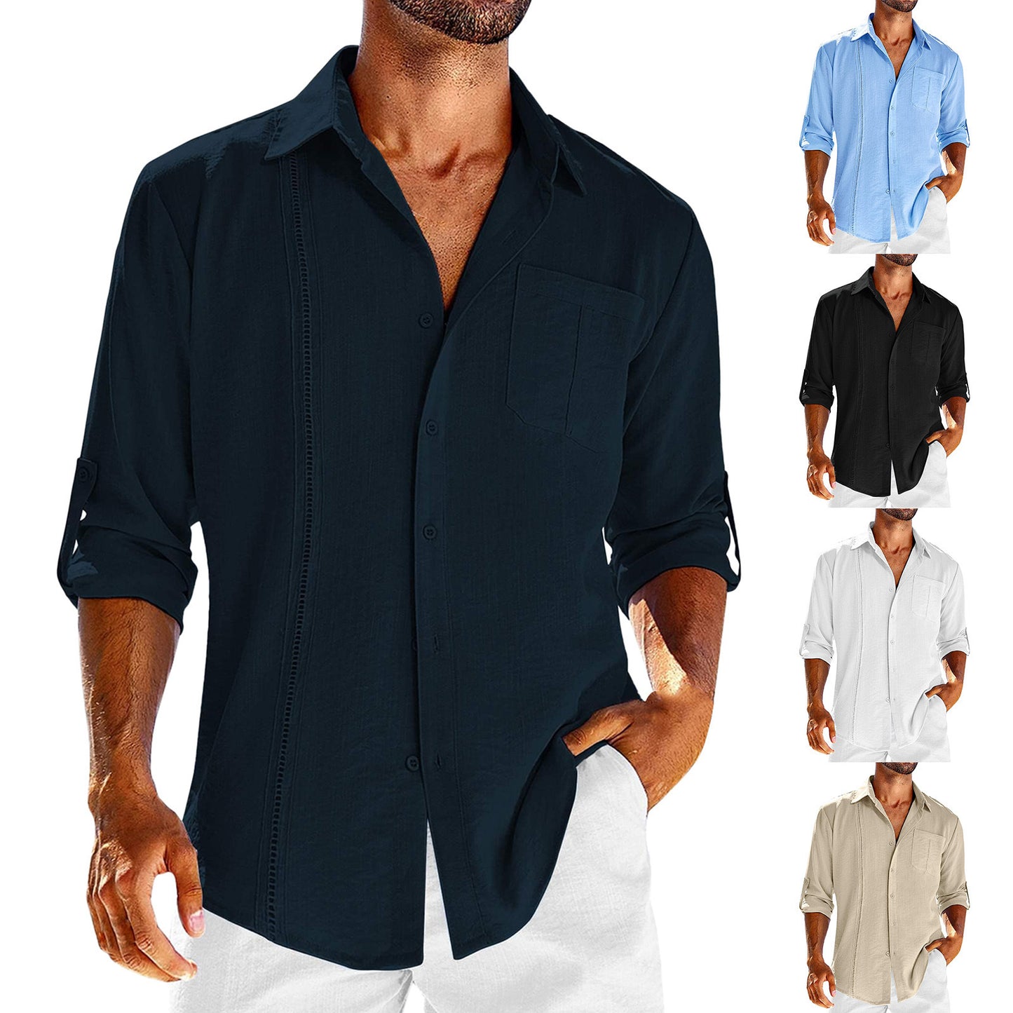 DiSandro Clothing: Men’s Loose Fit Long Sleeve Polo Shirt