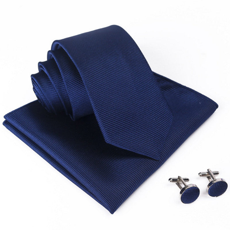 Three Piece Set (Pocket Square, Tie And Cufflinks)