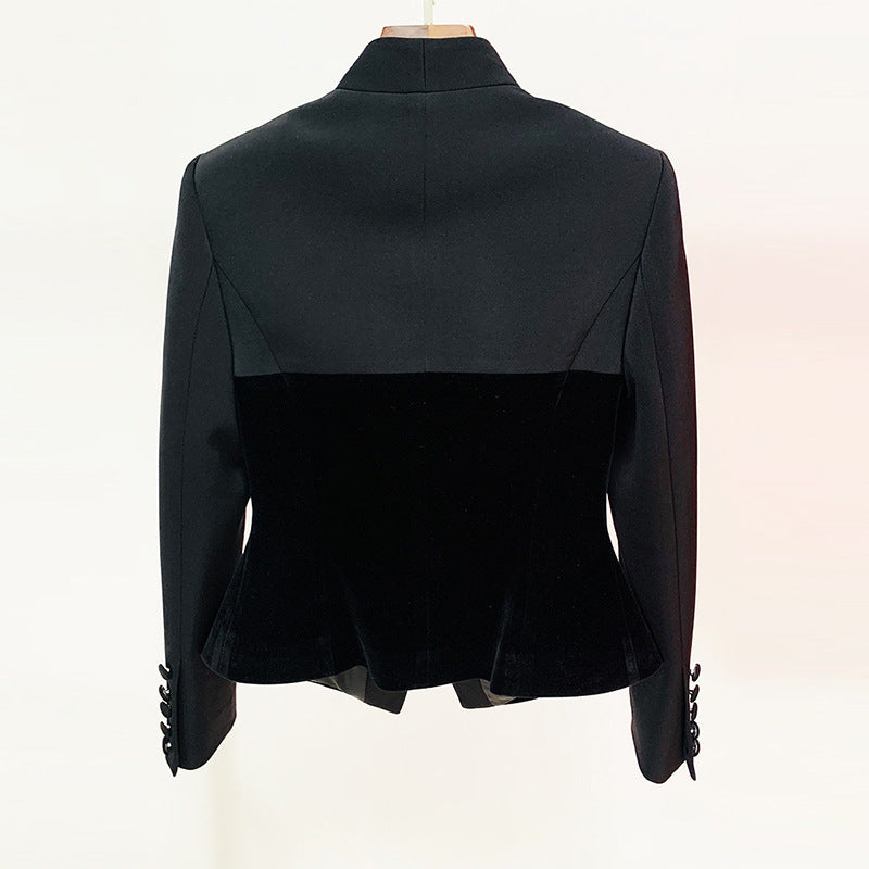 DiSandro Clothing: Women's Elegant Black Velvet Slim Fit Blazer