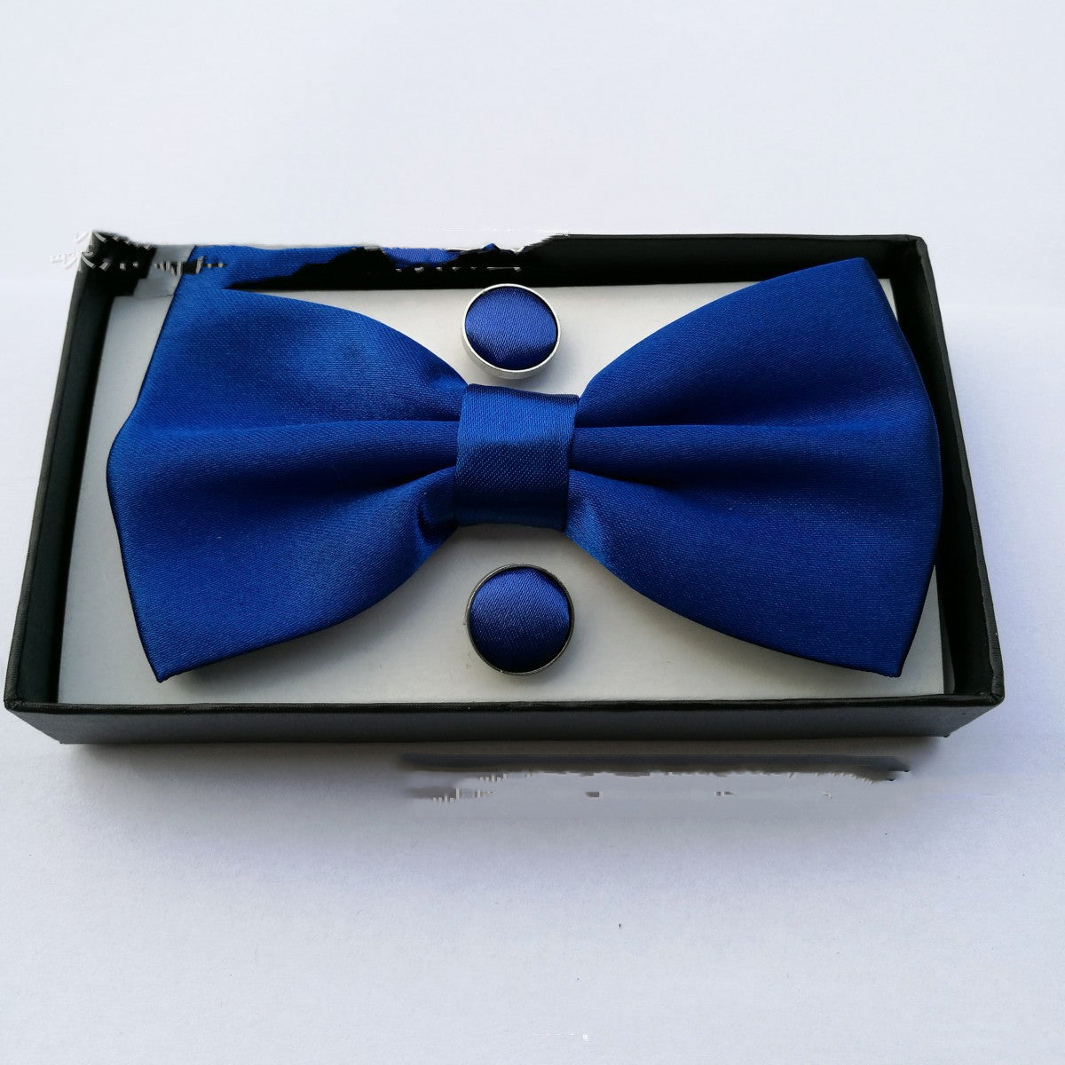 Pocket Square Cufflinks Set Men's Bow Gift Box