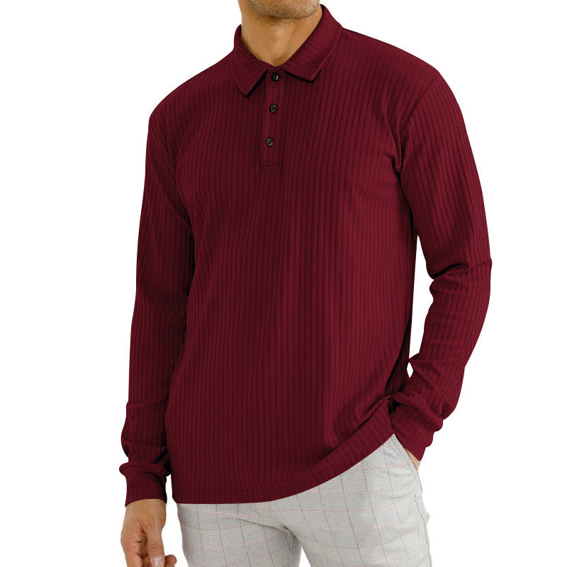 DiSandro Clothing: Men's Striped Textured Long Sleeve Polo
