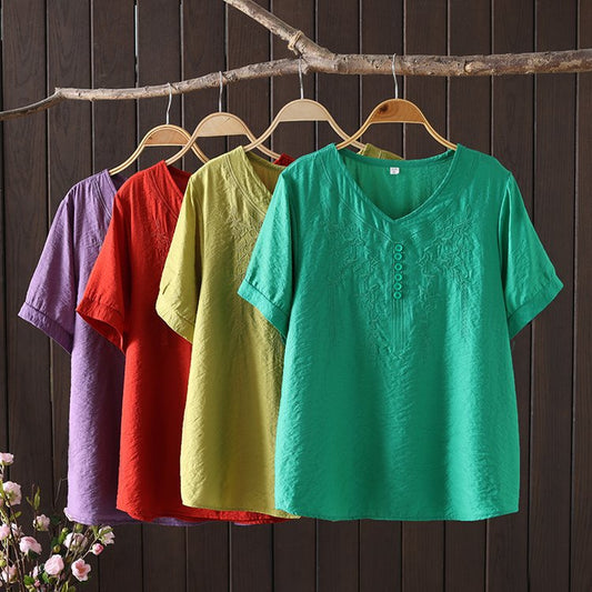 DiSandro Clothing: Women’s Embroidered Cotton Top