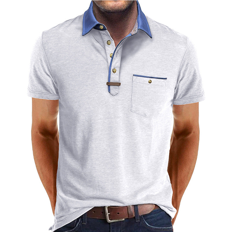 DiSandro Clothing: Men's Polo Shirt With Gold Buttons