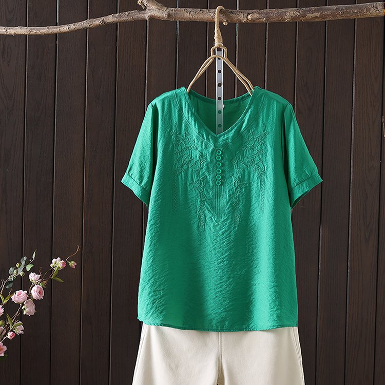 DiSandro Clothing: Women’s Embroidered Cotton Top
