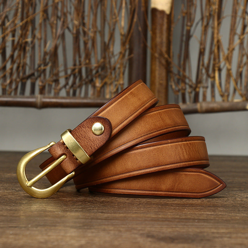 DiSandro Clothing: Women's Retro Hong Kong-Style Genuine Leather Belt
