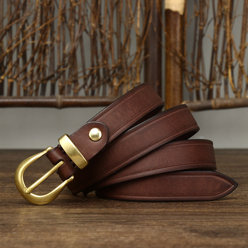 DiSandro Clothing: Women's Retro Hong Kong-Style Genuine Leather Belt