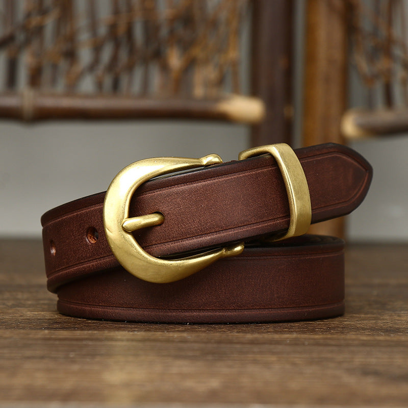 DiSandro Clothing: Women's Retro Hong Kong-Style Genuine Leather Belt