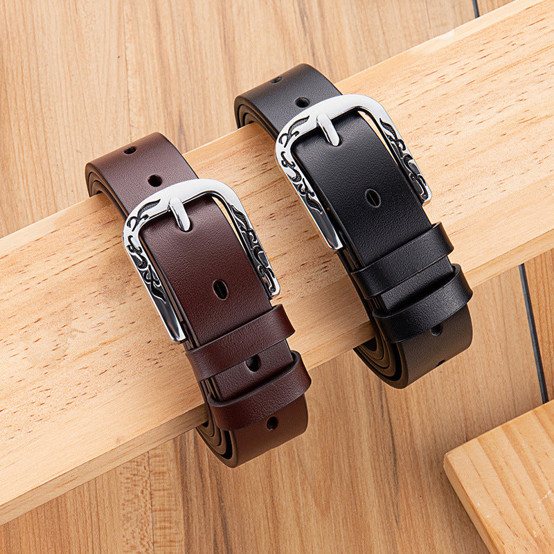 DiSandro Clothing: Women's Genuine Leather Belt with D-Shaped Alloy Buckle