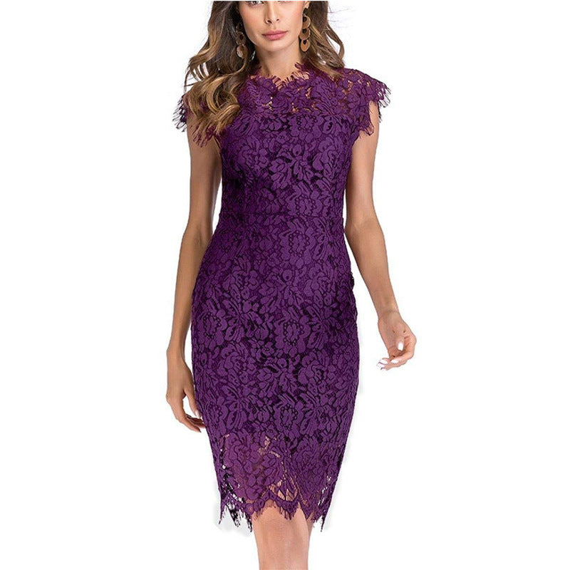 The Marcelle – Lace Floral Pencil Dress