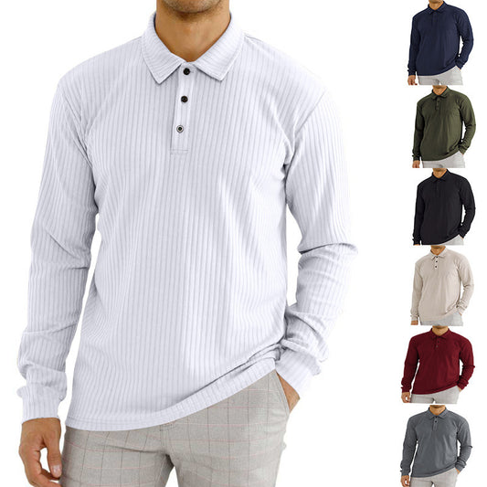 DiSandro Clothing: Men's Striped Textured Long Sleeve Polo