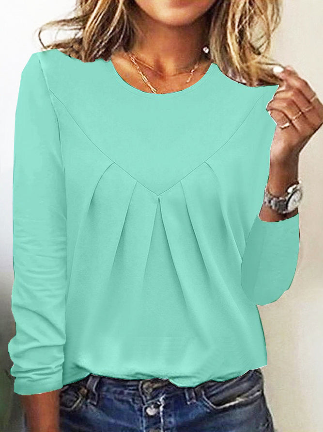 DiSandro Clothing: Women's Elegant Textured Long Sleeve Blouse