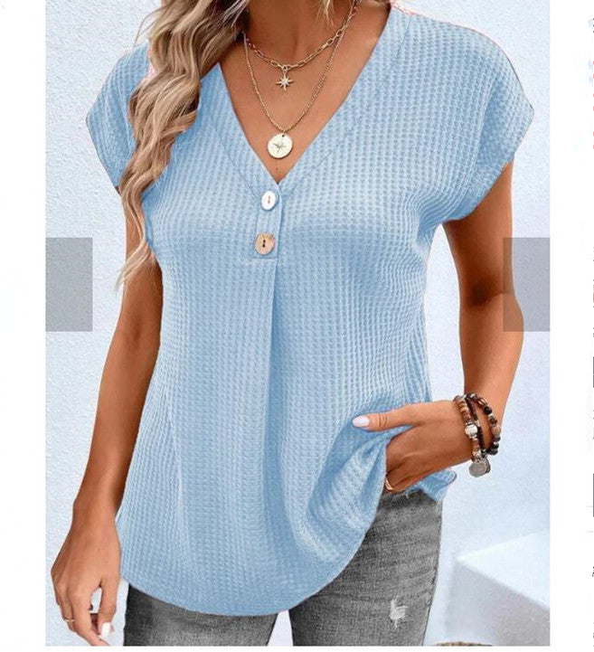 DiSandro Clothing: Women’s Street Style Short Sleeve Buttoned Top
