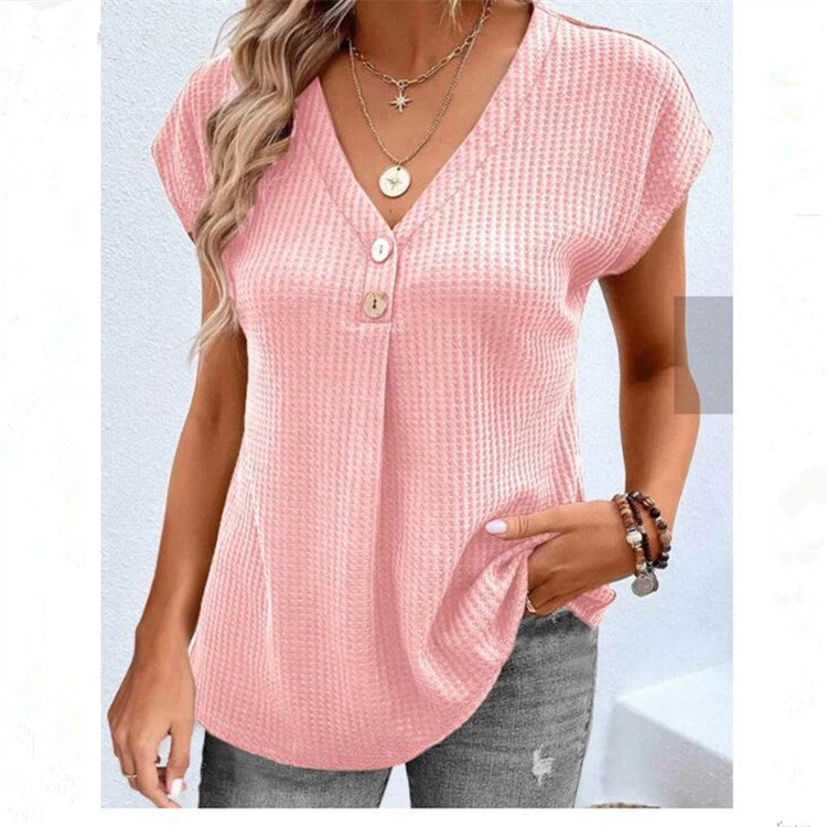 DiSandro Clothing: Women’s Street Style Short Sleeve Buttoned Top