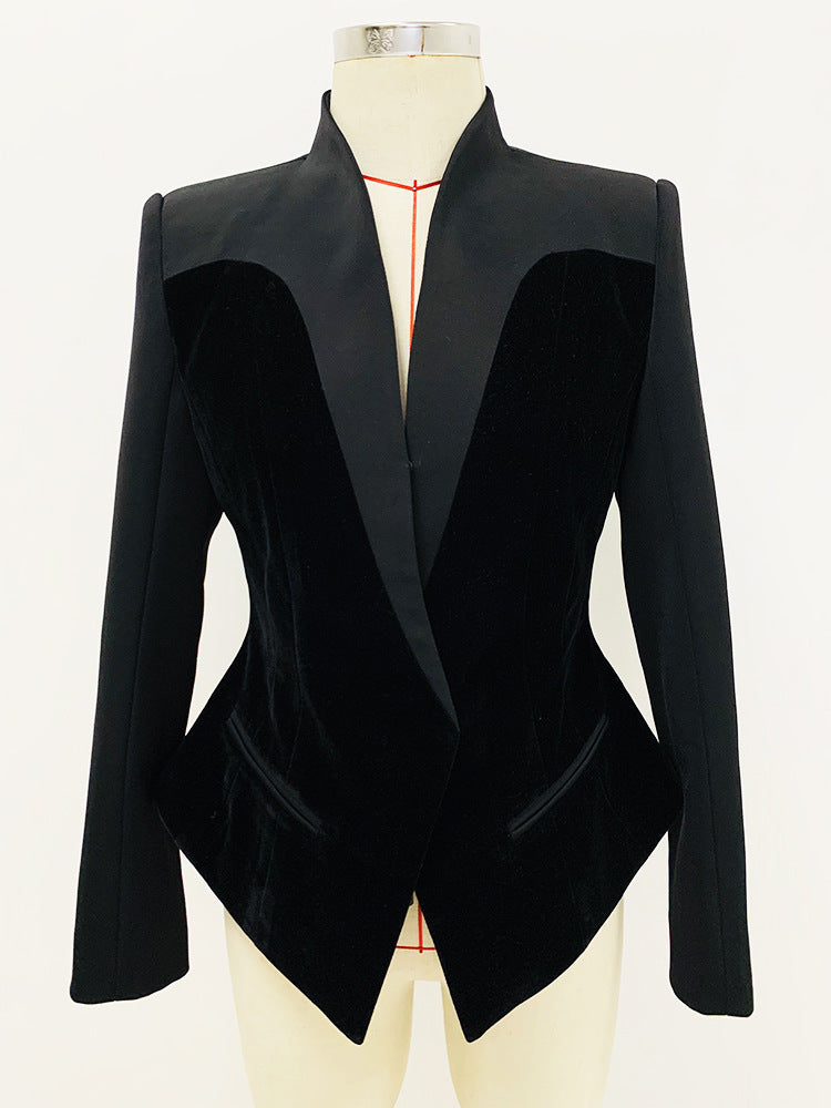 DiSandro Clothing: Women's Elegant Black Velvet Slim Fit Blazer