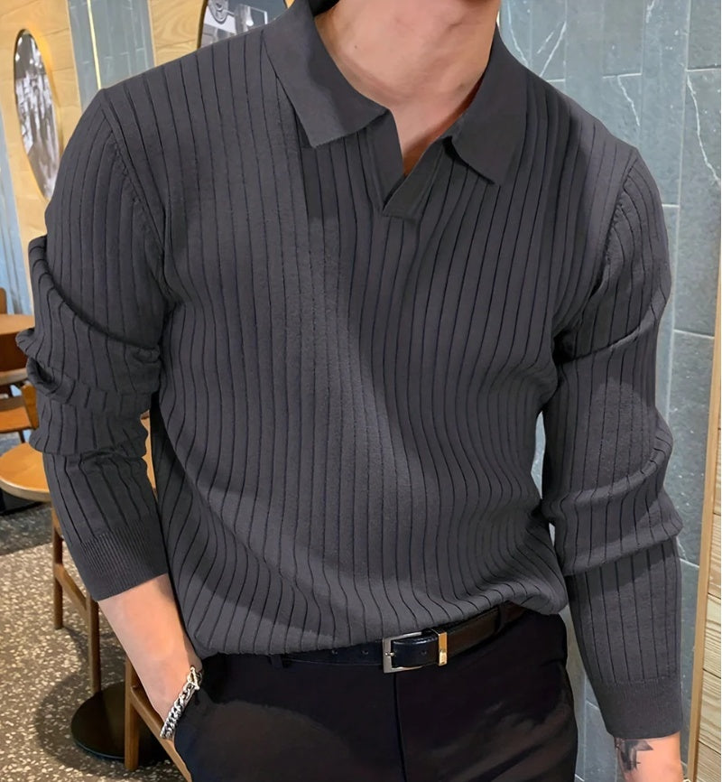 DiSandro Clothing: Men's Slim Fit Textured Knit Polo Shirt