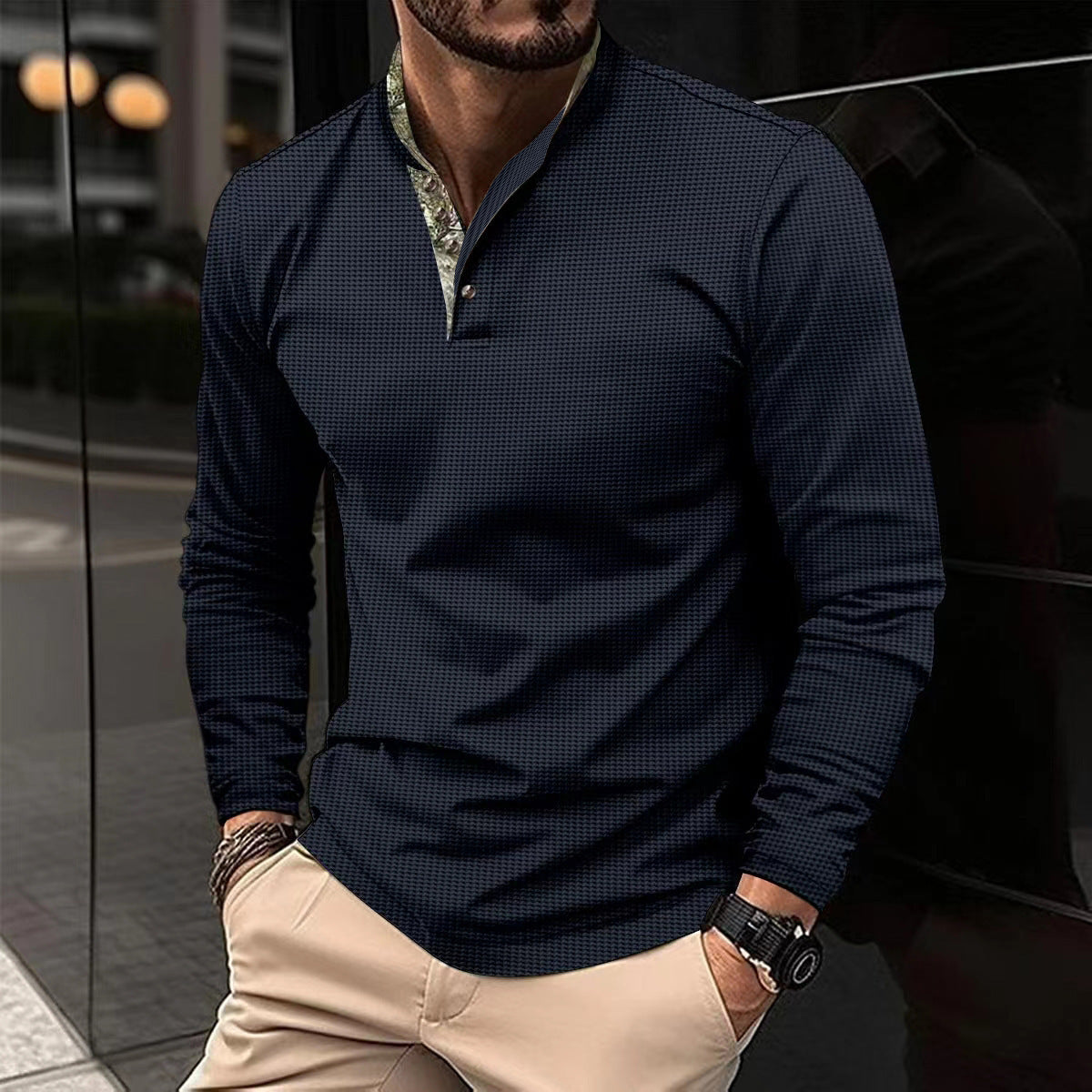 DiSandro Clothing: Men’s Double-Layer Lapel Polo Shirt