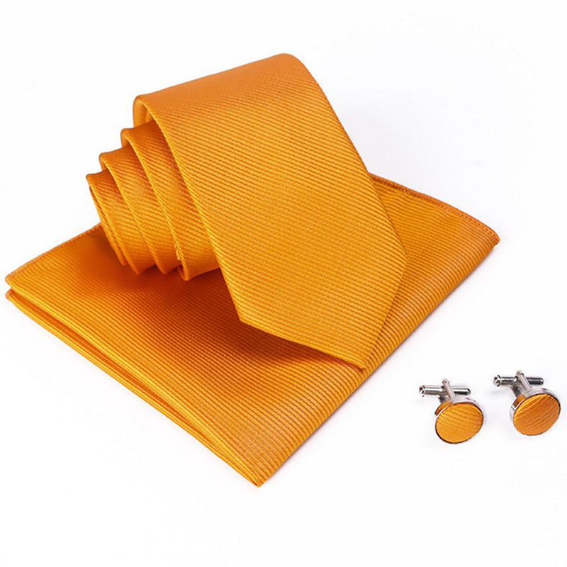 Three Piece Set (Pocket Square, Tie And Cufflinks)