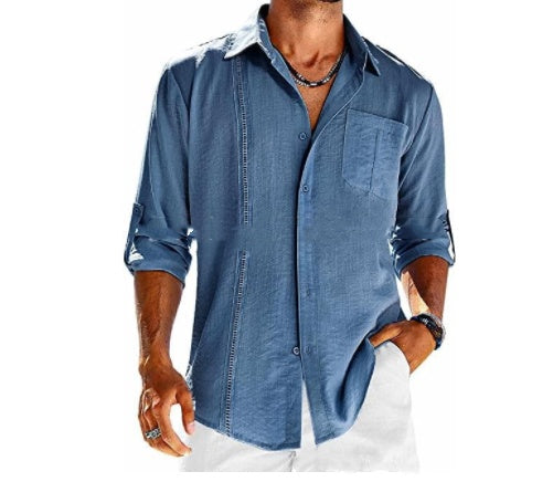 DiSandro Clothing: Men’s Loose Fit Long Sleeve Polo Shirt