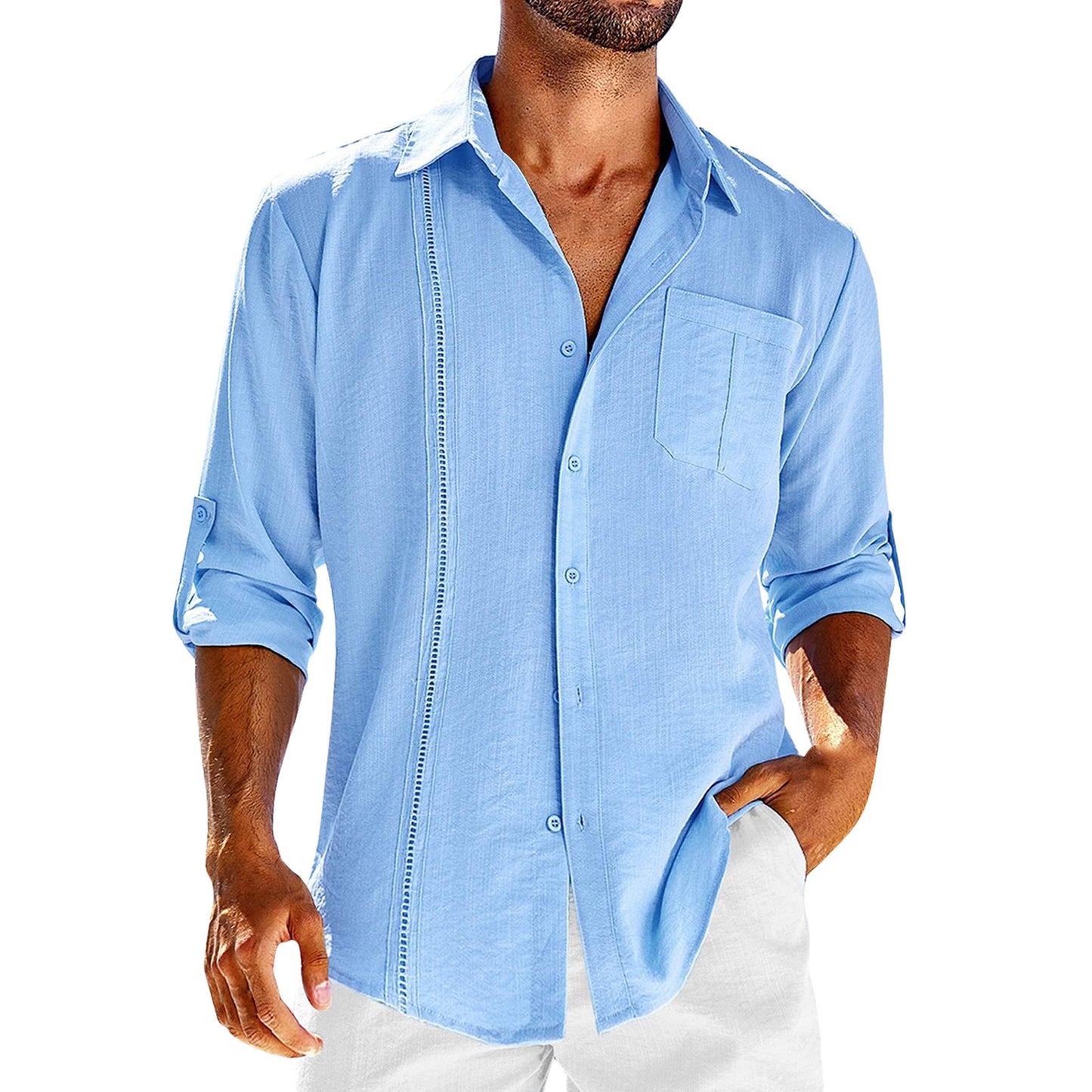 DiSandro Clothing: Men’s Loose Fit Long Sleeve Polo Shirt