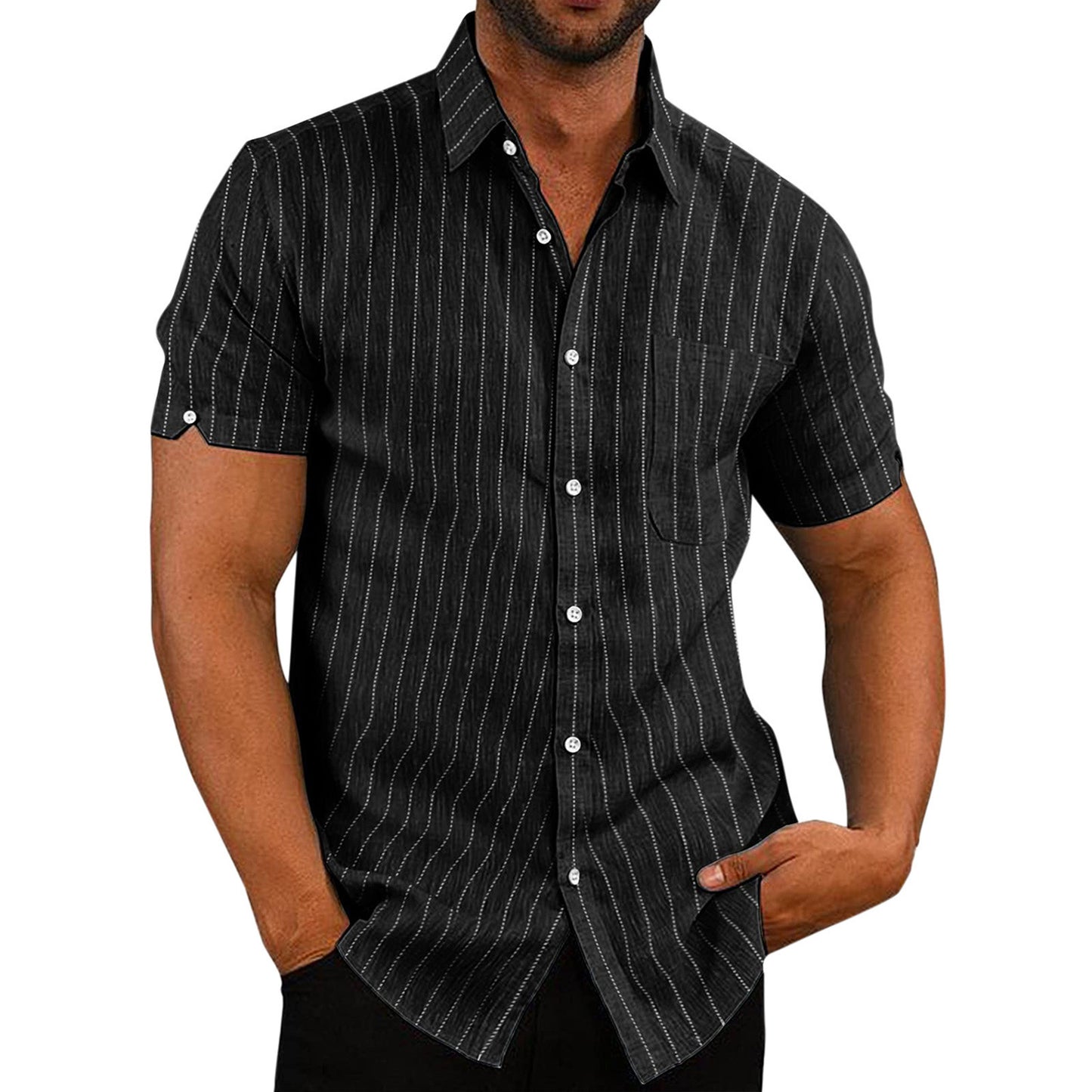 DiSandro Clothing: Men's Casual Striped Button-Up Shirt
