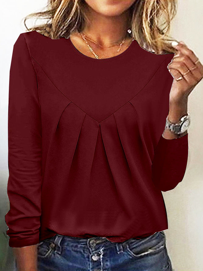 DiSandro Clothing: Women's Elegant Textured Long Sleeve Blouse