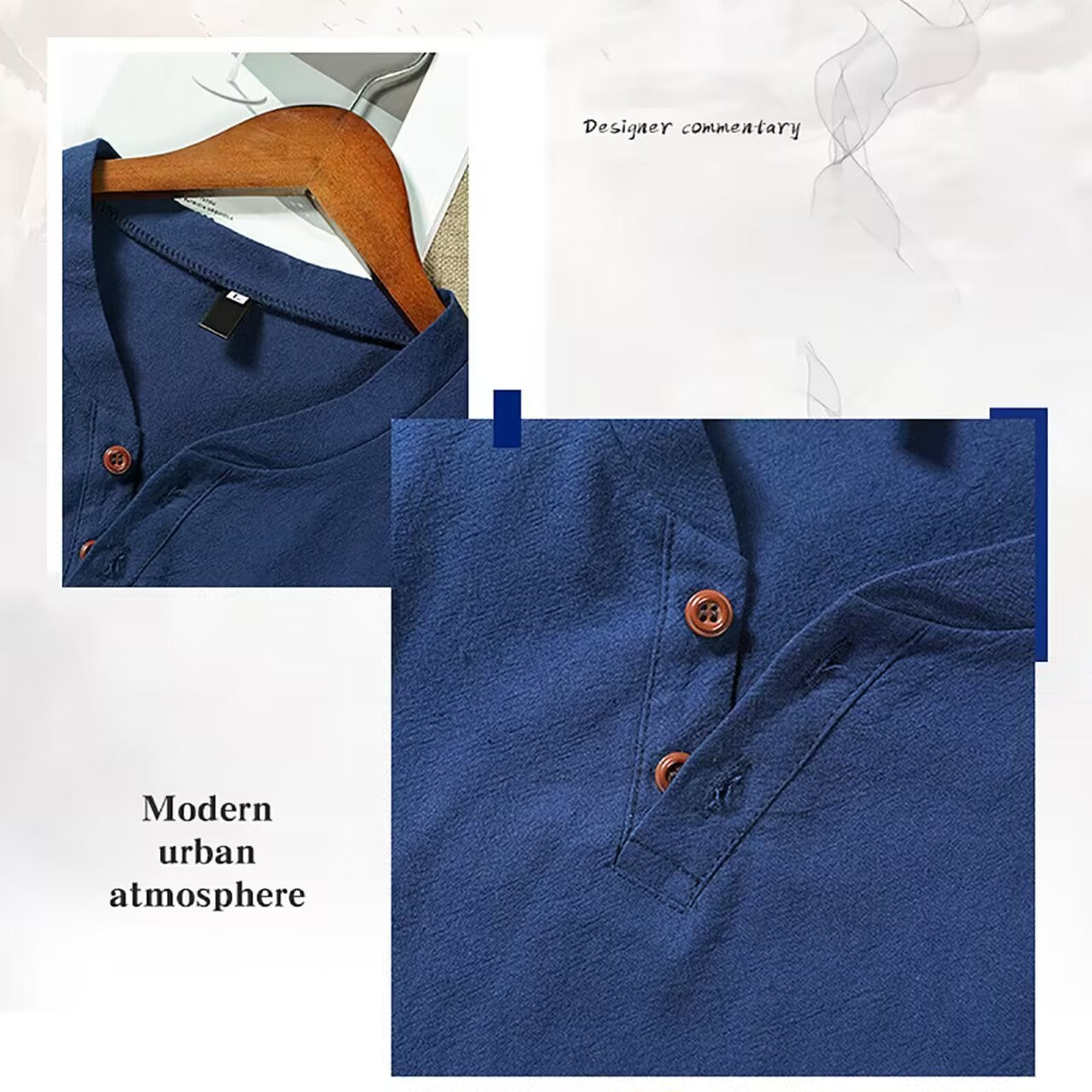 DiSandro Clothing: Men’s Cotton-Linen Long Sleeve Casual Shirt