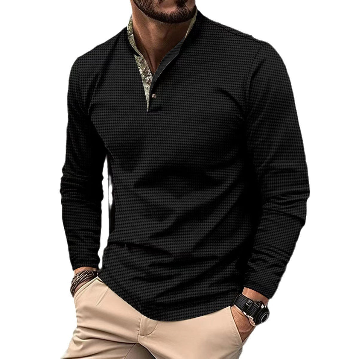DiSandro Clothing: Men’s Double-Layer Lapel Polo Shirt