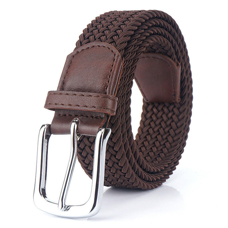 Unisex Braided Woven Nylon Stretch Belt — Universal Fit