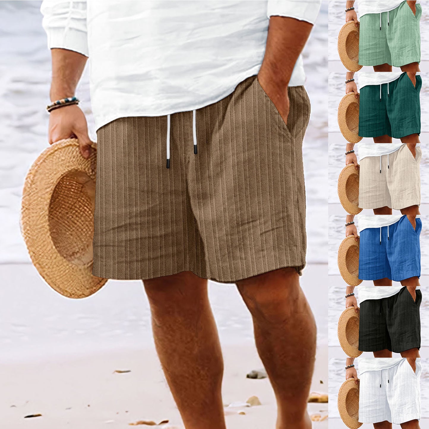 DiSandro Clothing: Men's Stripe Drawstring Shorts