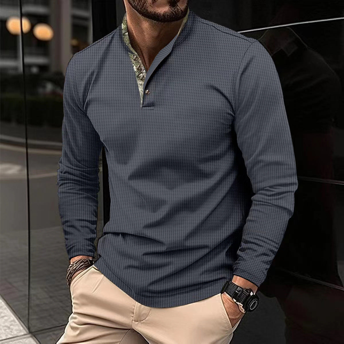 DiSandro Clothing: Men’s Double-Layer Lapel Polo Shirt