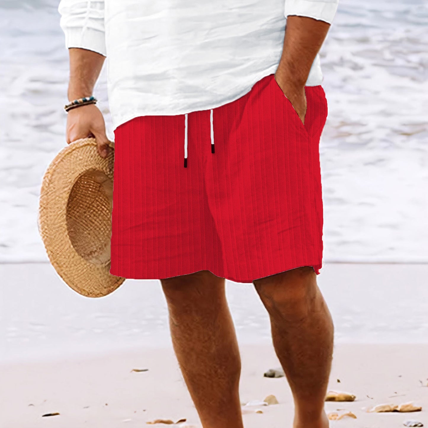 DiSandro Clothing: Men's Stripe Drawstring Shorts