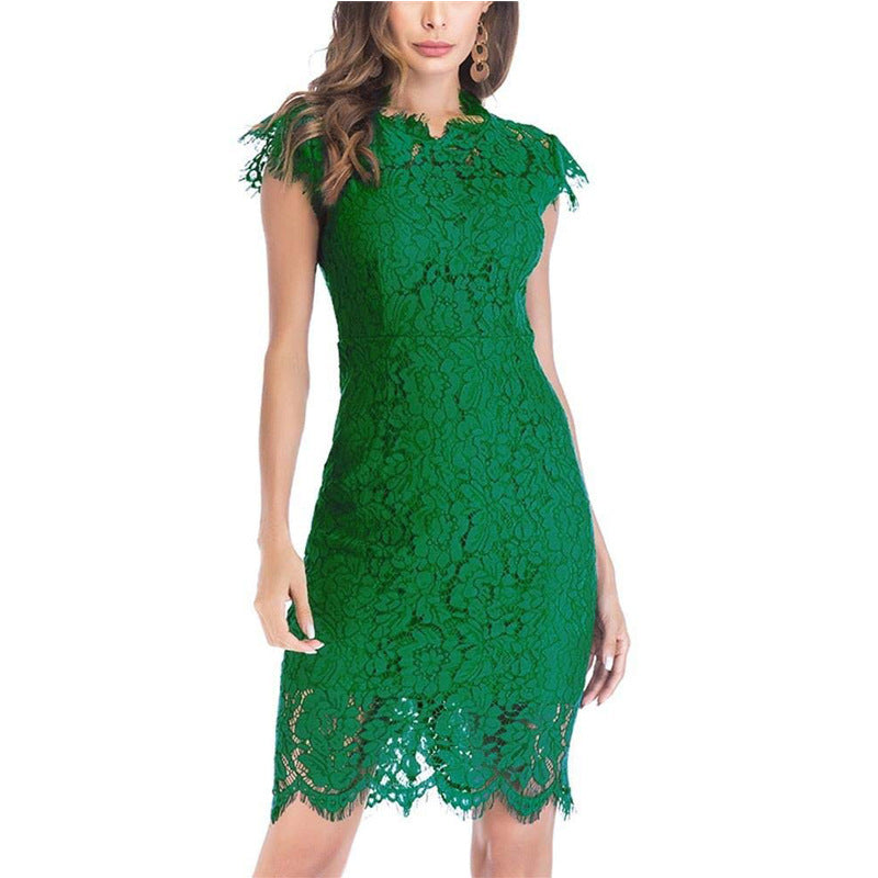 The Marcelle – Lace Floral Pencil Dress