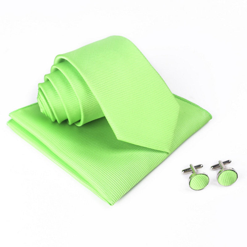 Three Piece Set (Pocket Square, Tie And Cufflinks)