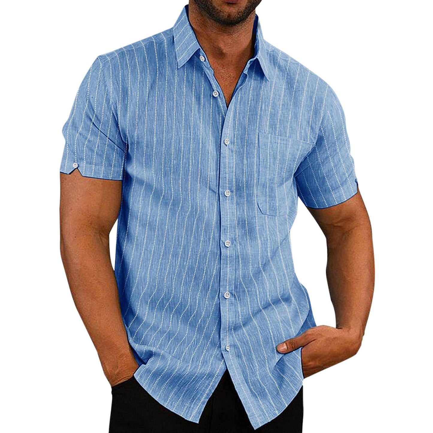 DiSandro Clothing: Men's Casual Striped Button-Up Shirt