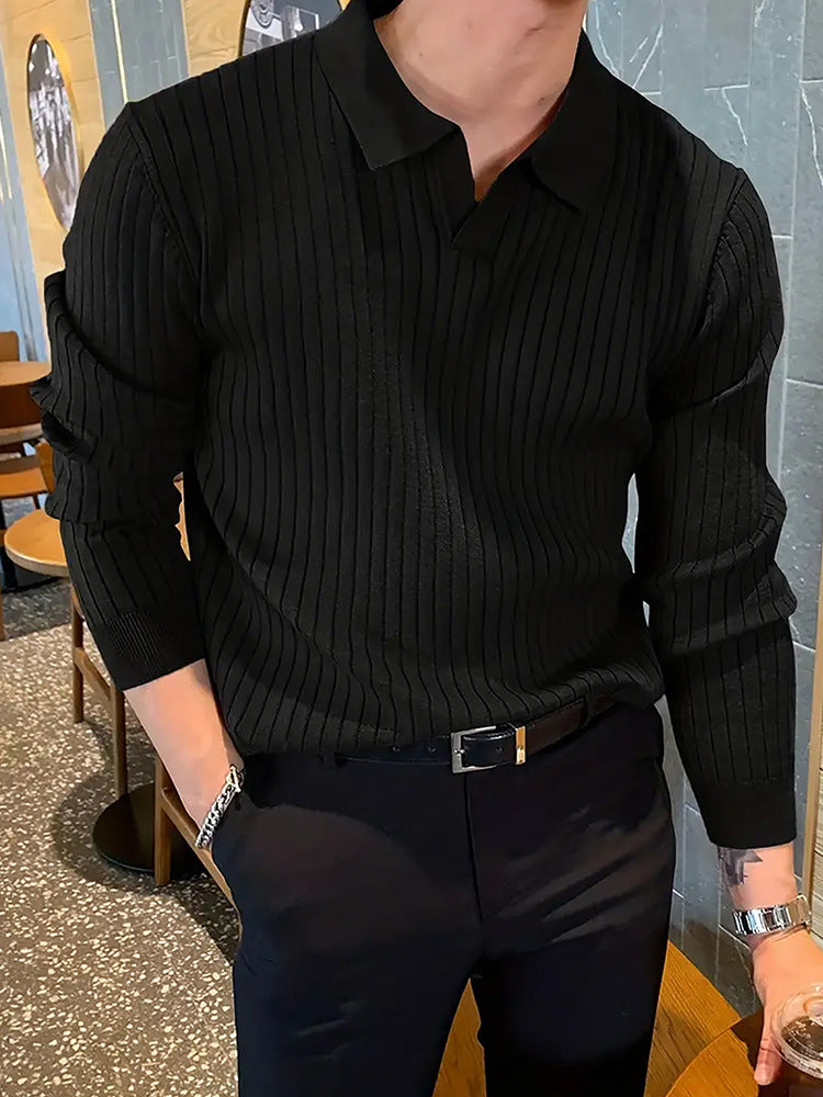 DiSandro Clothing: Men's Slim Fit Textured Knit Polo Shirt