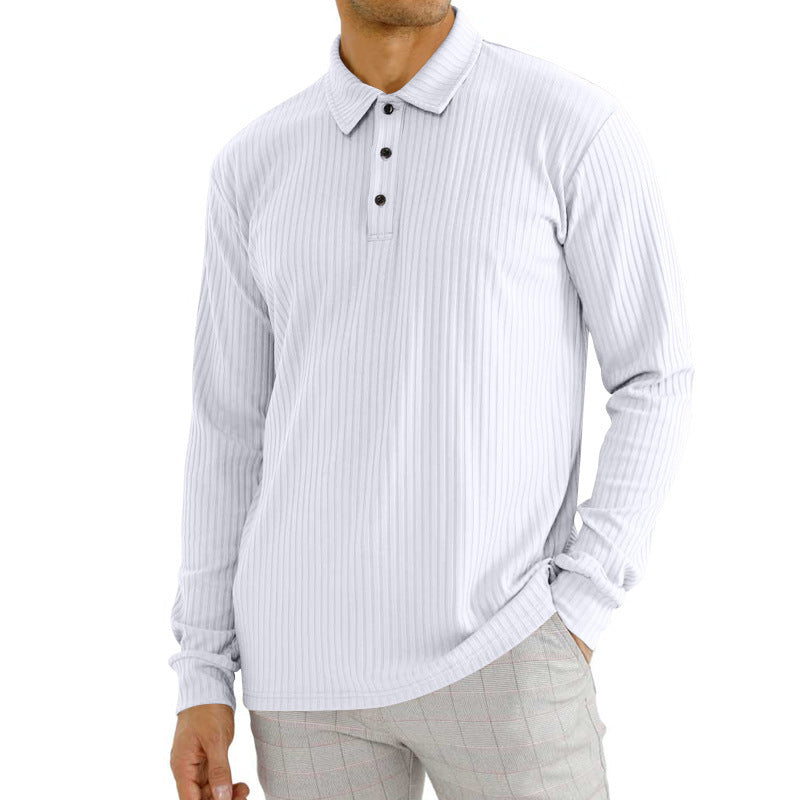 DiSandro Clothing: Men's Striped Textured Long Sleeve Polo