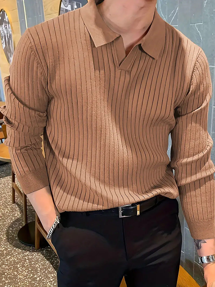 DiSandro Clothing: Men's Slim Fit Textured Knit Polo Shirt